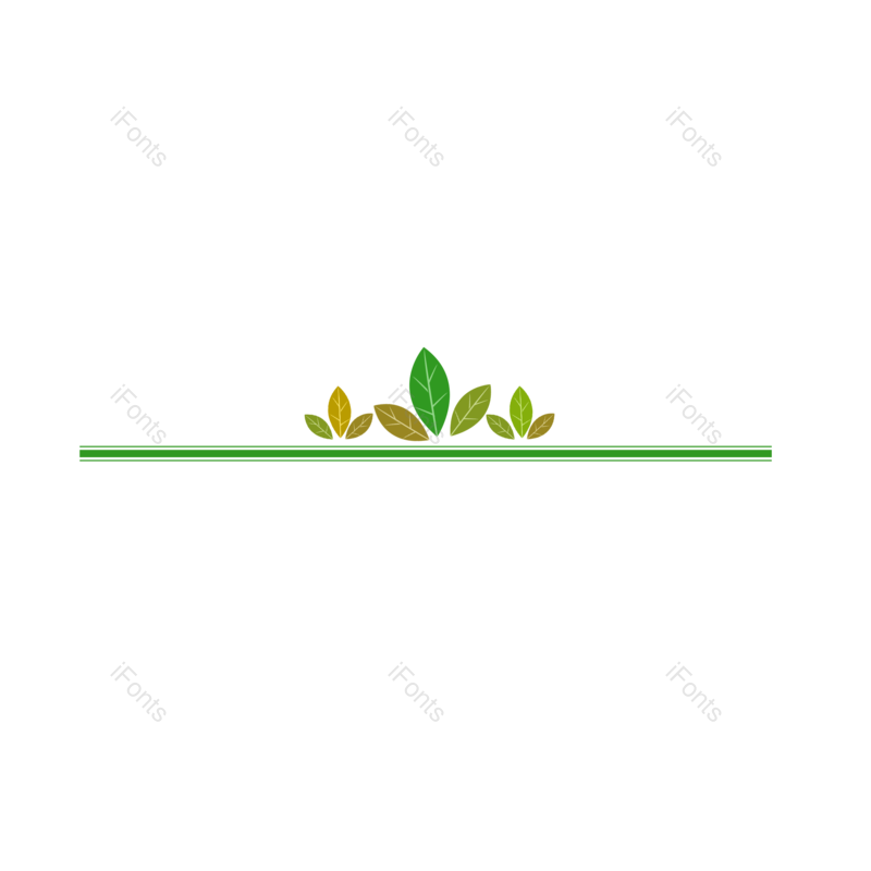 简约图片,树叶元素,分隔线PNG,绿色免抠素材